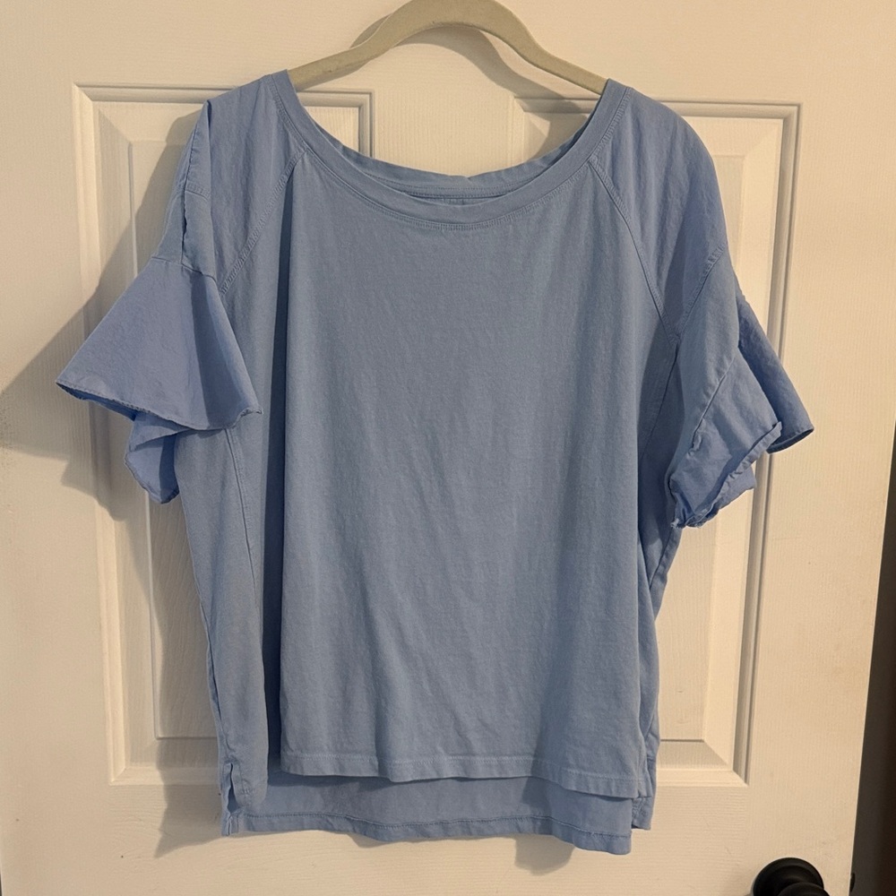 Anthropologie Light Blue Short Sleeve Top